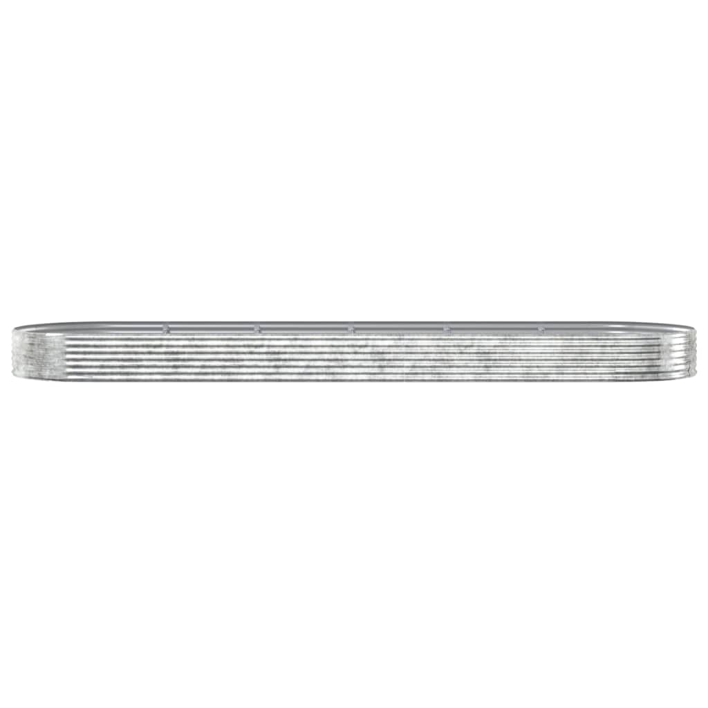 Plantenbak 523X140X36 Cm Gepoedercoat Staal Zilverkleurig
