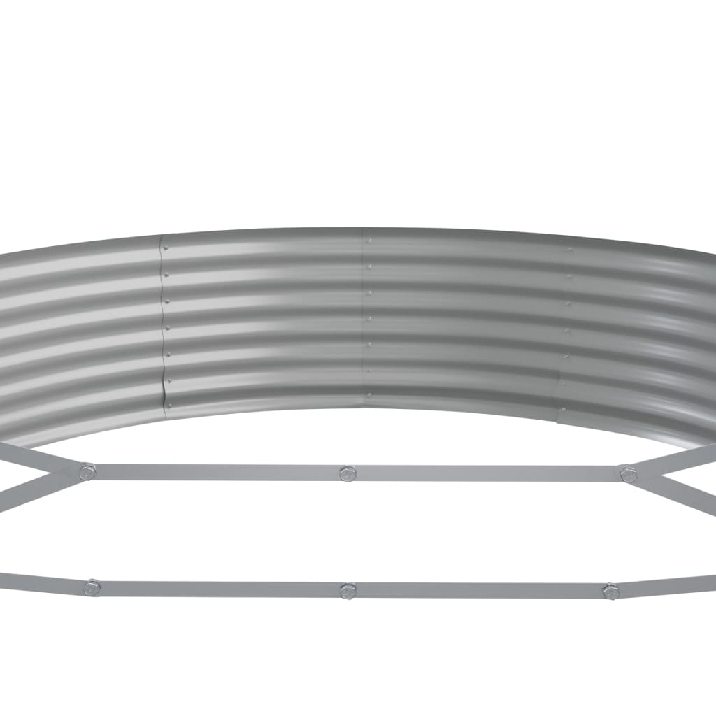 Plantenbak 523X140X36 Cm Gepoedercoat Staal Zilverkleurig