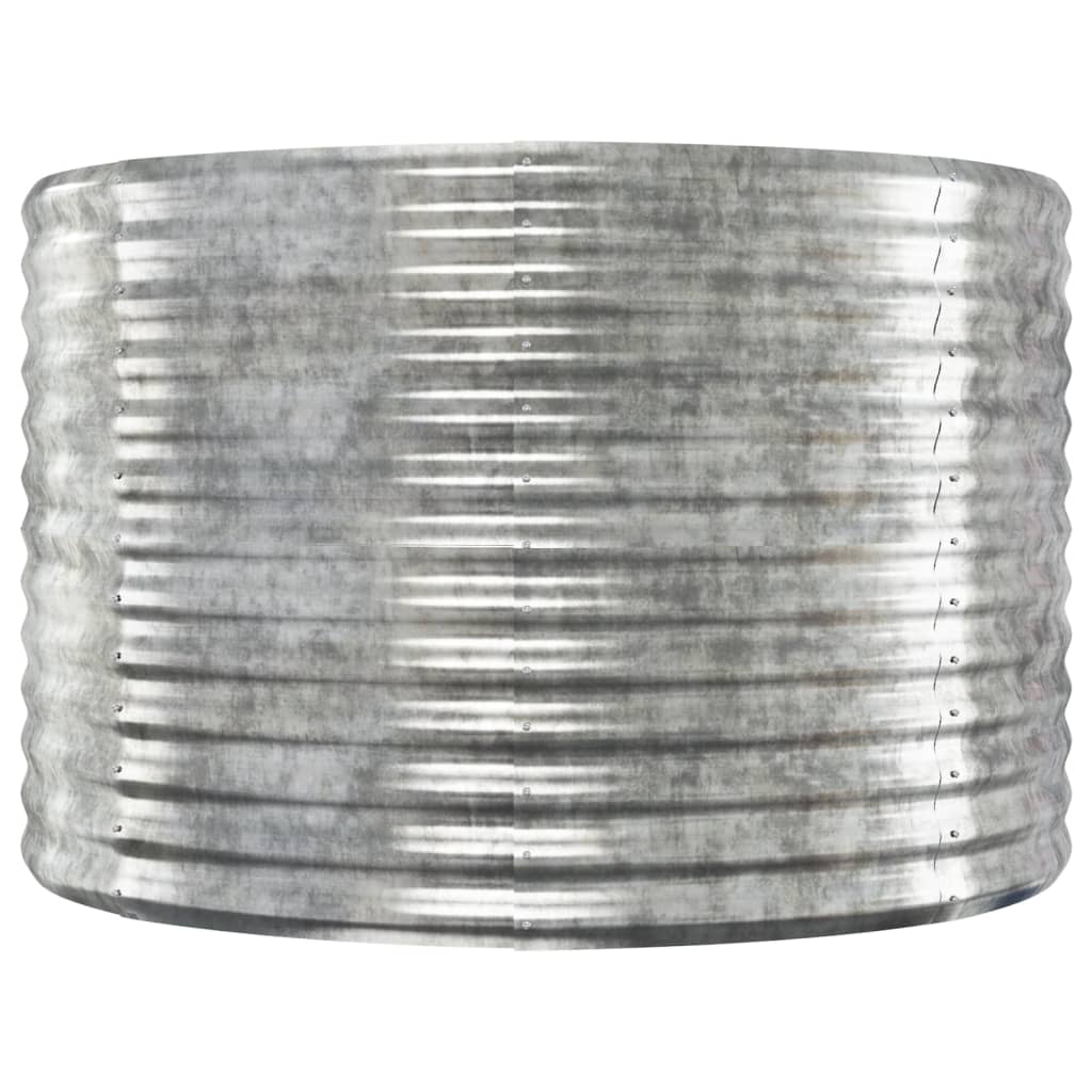 Plantenbak 100X100X68 Cm Gepoedercoat Staal Zilverkleurig