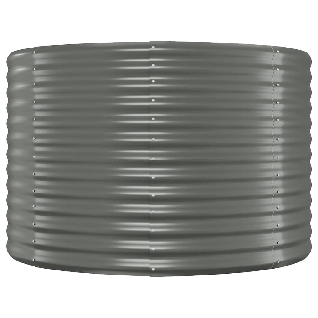 Plantenbak 322X100X68 Cm Gepoedercoat Staal Grijs