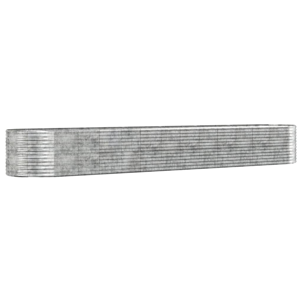Plantenbak 554X100X68 Cm Gepoedercoat Staal Zilverkleurig