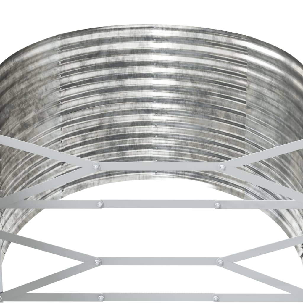 Plantenbak 554X100X68 Cm Gepoedercoat Staal Zilverkleurig