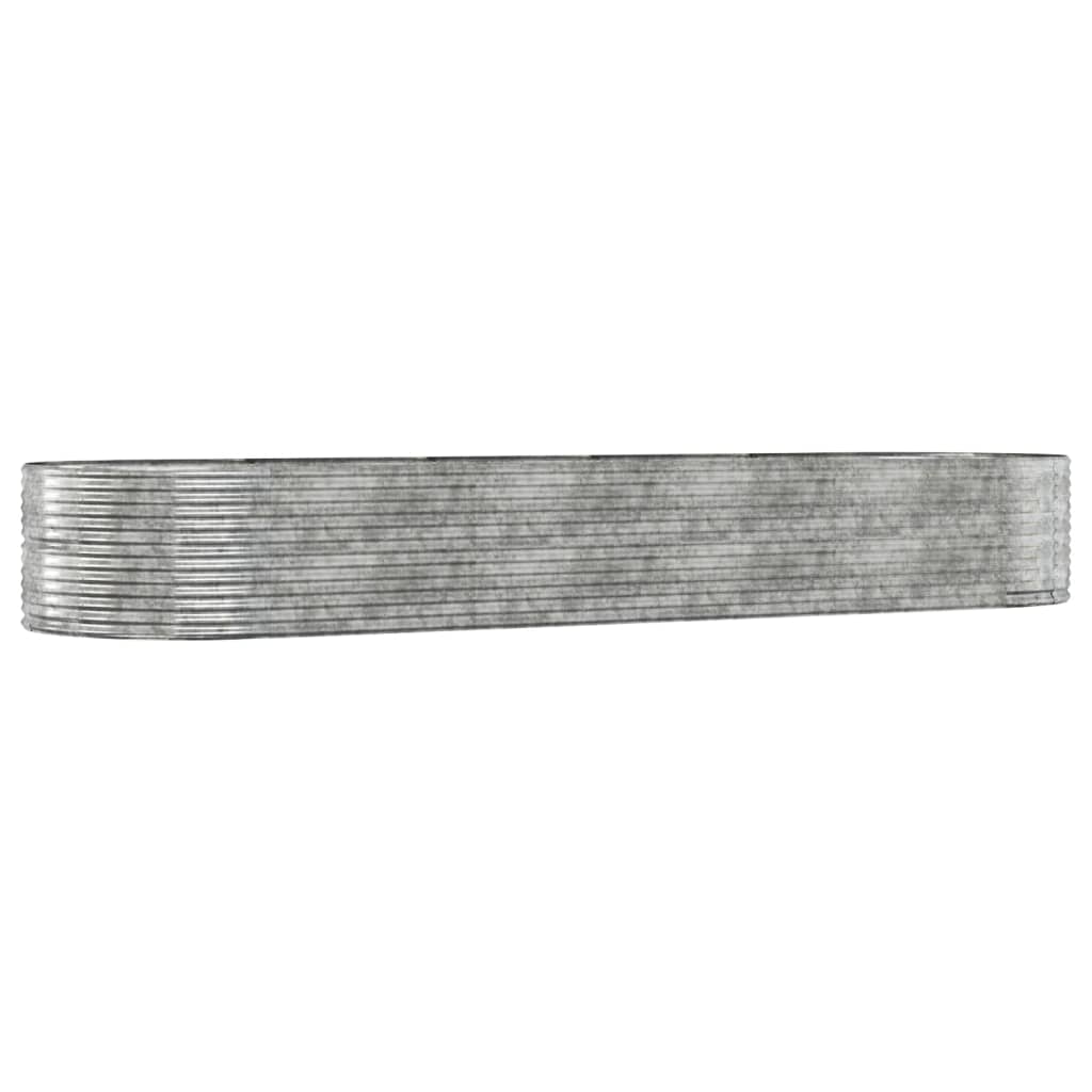 Plantenbak 447X140X68 Cm Gepoedercoat Staal Zilverkleurig