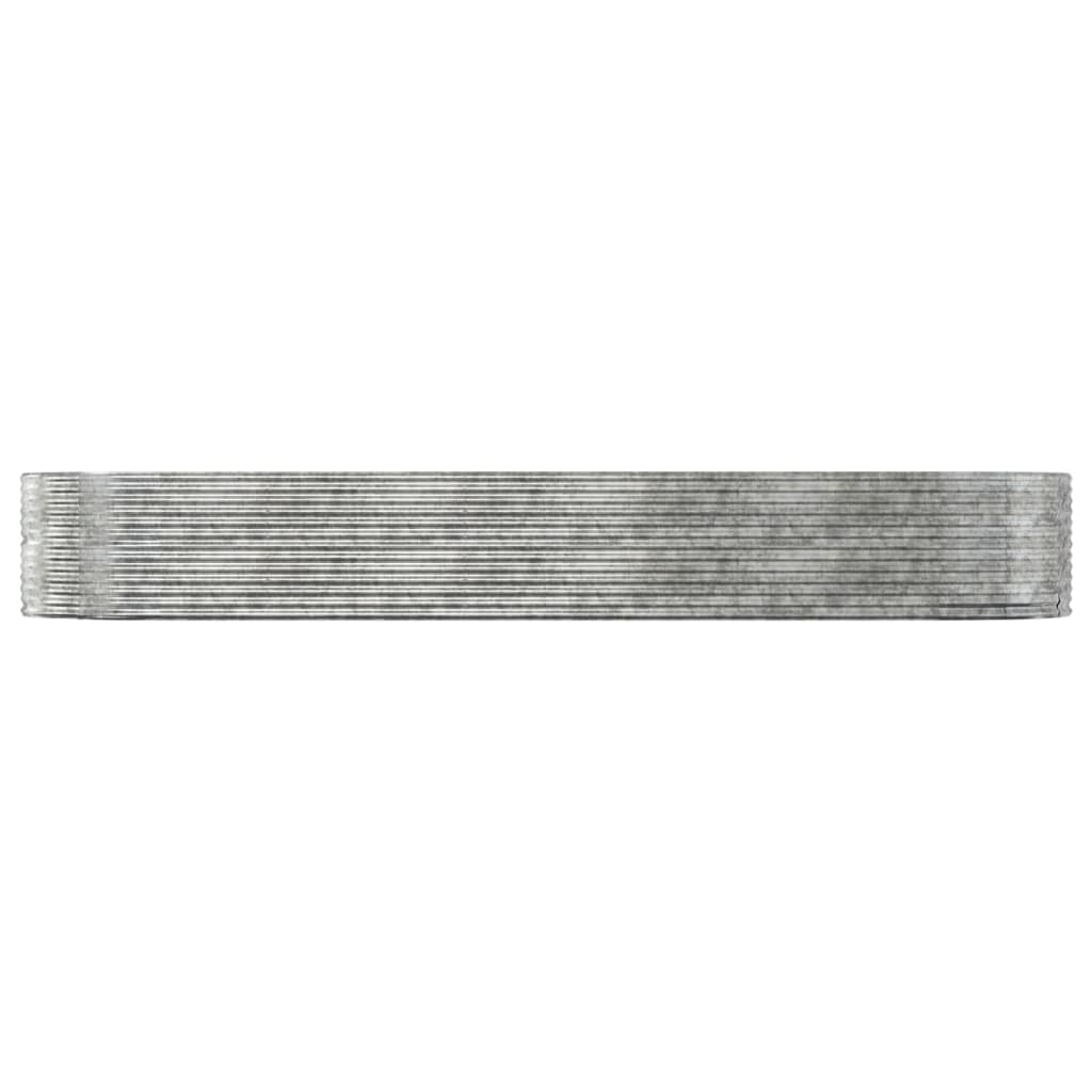 Plantenbak 447X140X68 Cm Gepoedercoat Staal Zilverkleurig