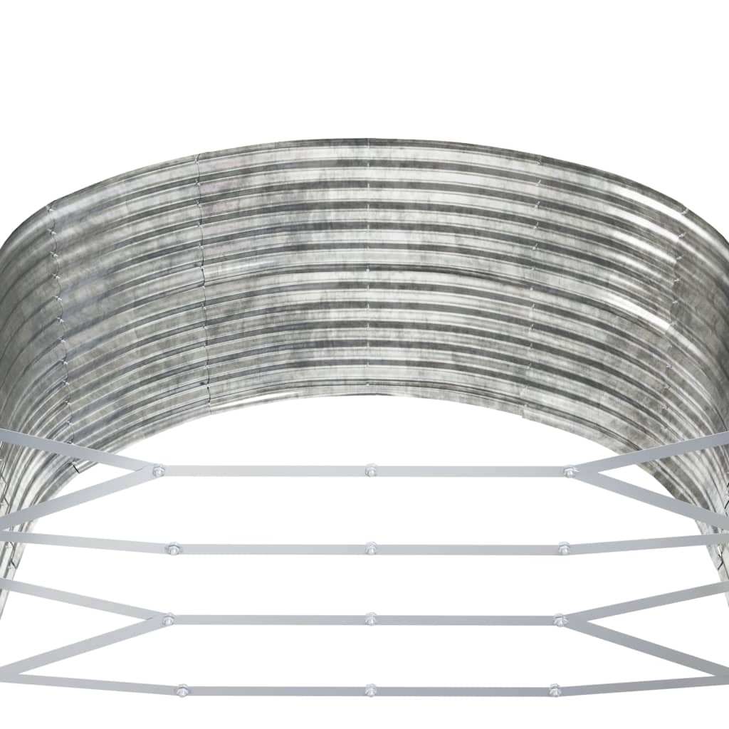 Plantenbak 447X140X68 Cm Gepoedercoat Staal Zilverkleurig