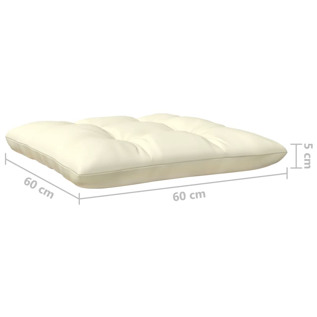 4-Delige Loungeset Met Crèmekleurige Kussens Grenenhout
