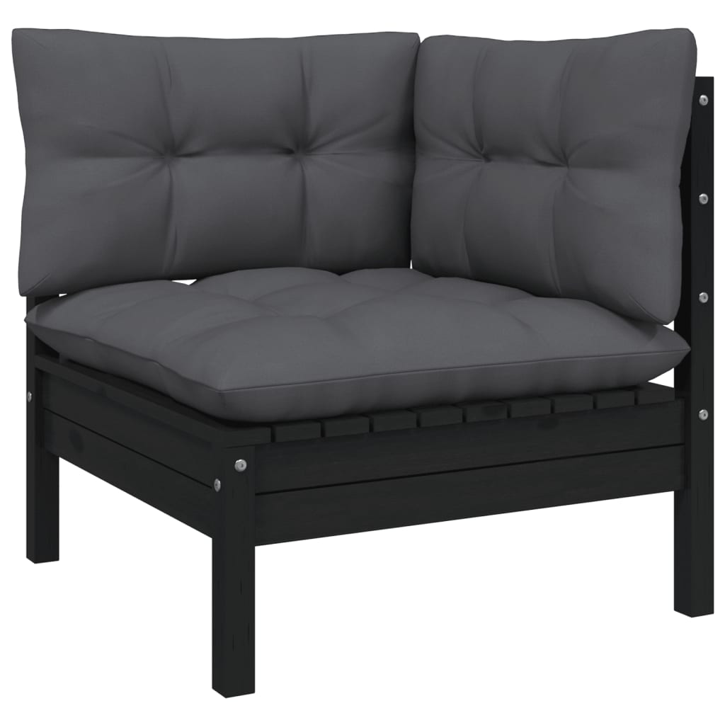 8-Delige Loungeset Met Antracietkleurige Kussens Grenenhout