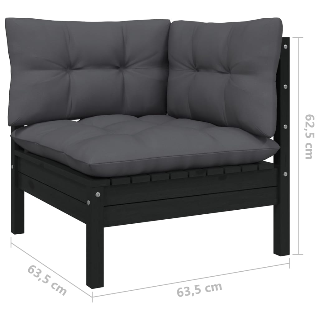 8-Delige Loungeset Met Antracietkleurige Kussens Grenenhout