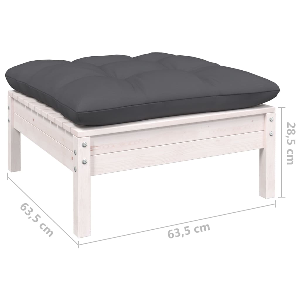 9-Delige Loungeset Met Antracietkleurige Kussens Grenenhout