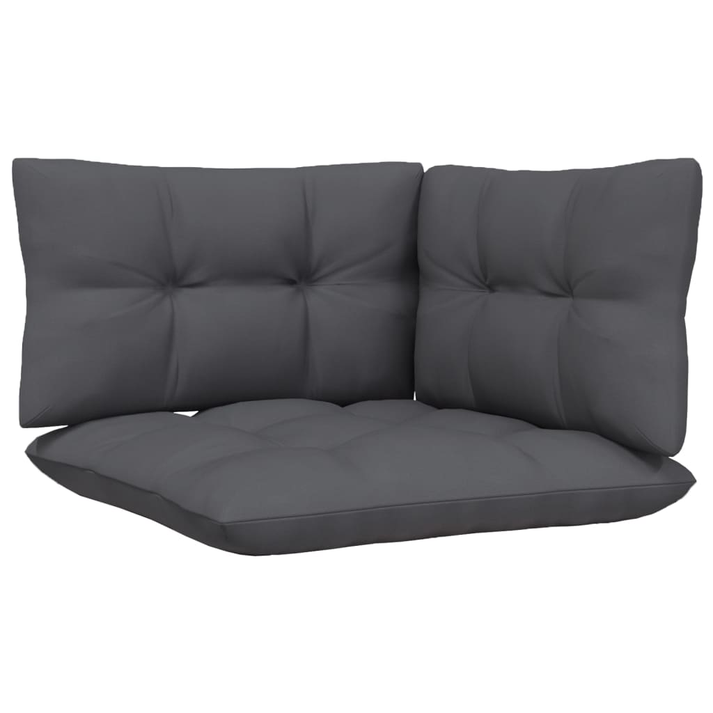 9-teiliges Lounge-Set mit anthrazitfarbenen Kissen aus Kiefernholz