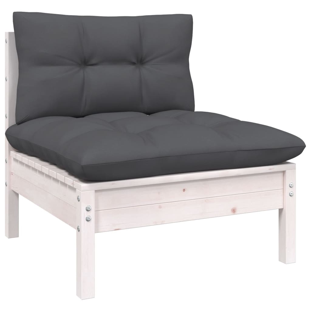 8-Delige Loungeset Met Kussens Massief Grenenhout