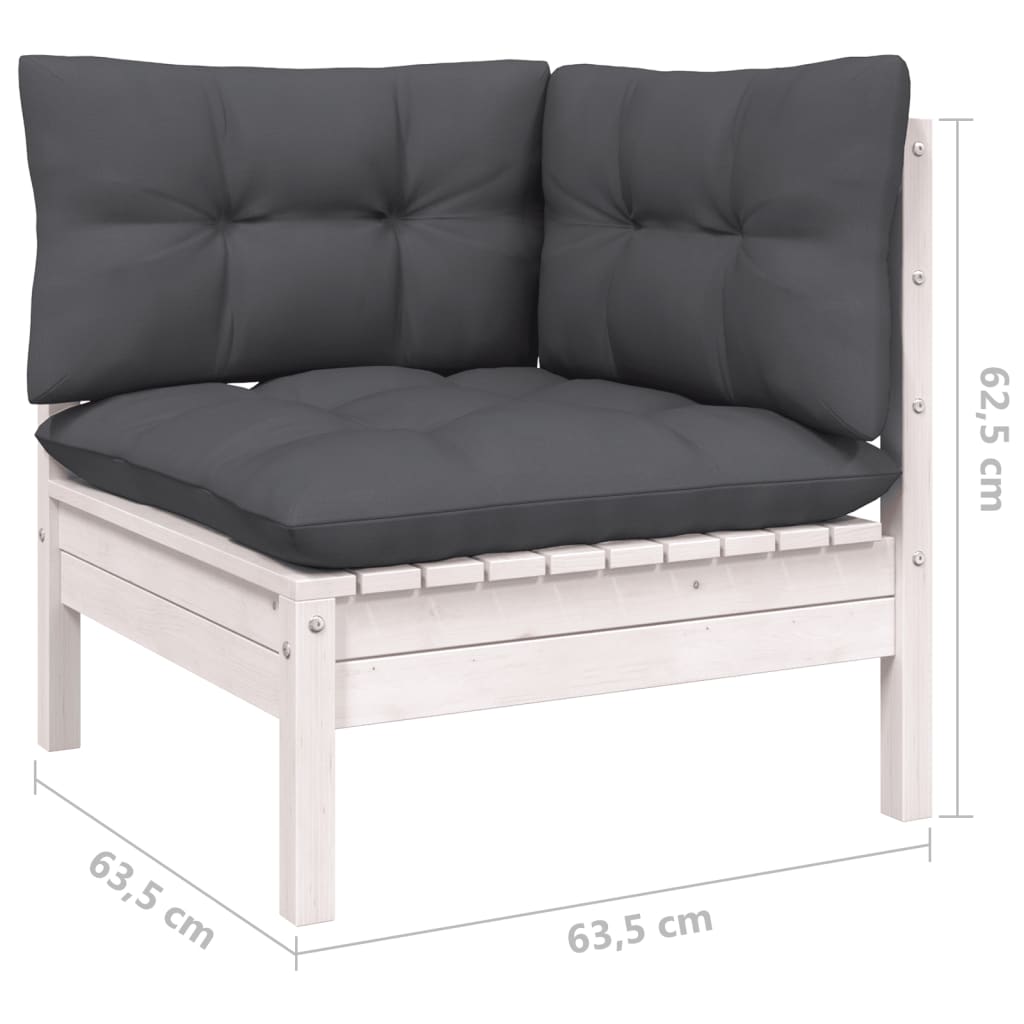 8-Delige Loungeset Met Kussens Massief Grenenhout