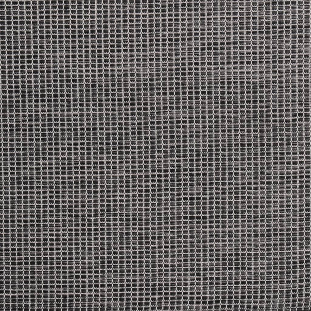 Outdoor-Teppich flach gewebt 200 x 280 cm grau