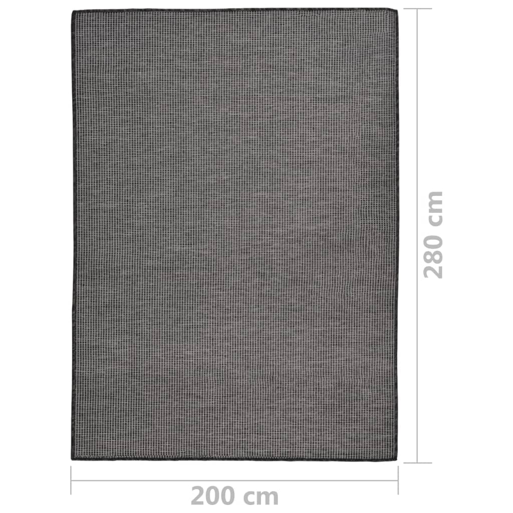 Outdoor-Teppich flach gewebt 200 x 280 cm grau