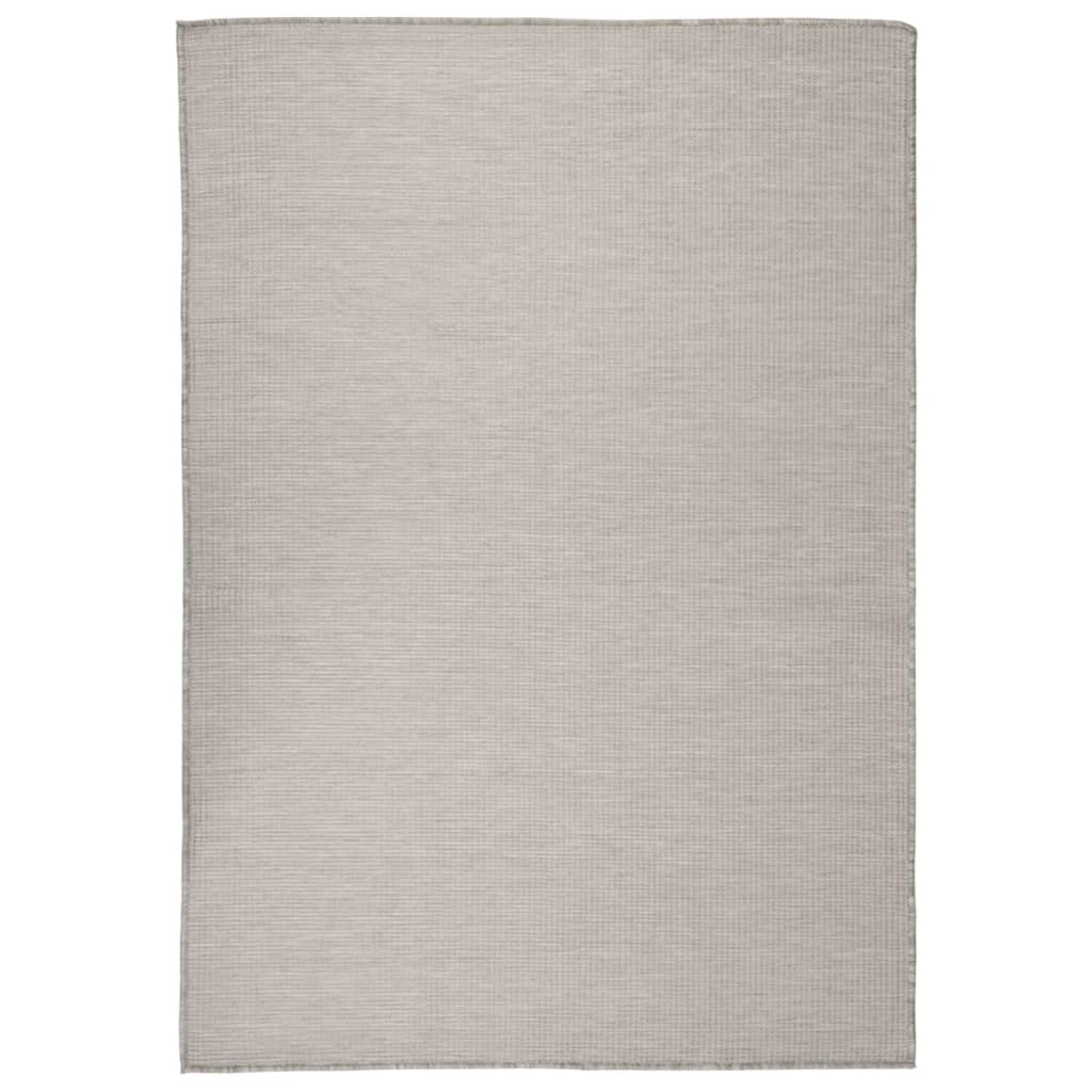 Outdoor-Teppich Flachgewebe 140X200 cm Taupe
