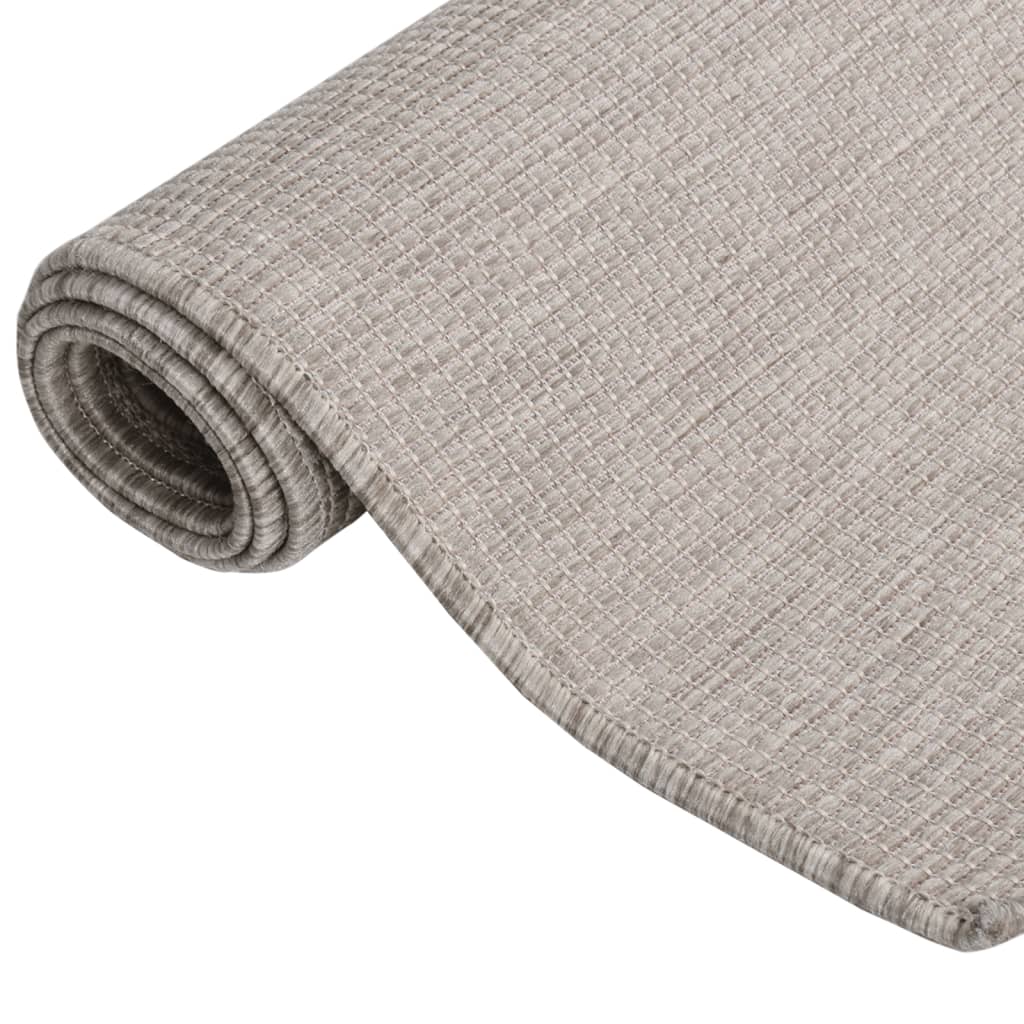 Outdoor-Teppich Flachgewebe 140X200 cm Taupe