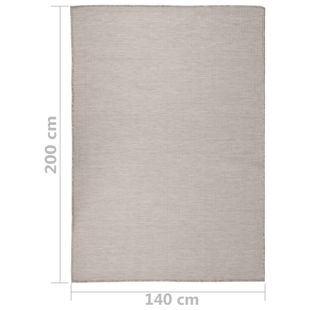 Outdoor-Teppich Flachgewebe 140X200 cm Taupe