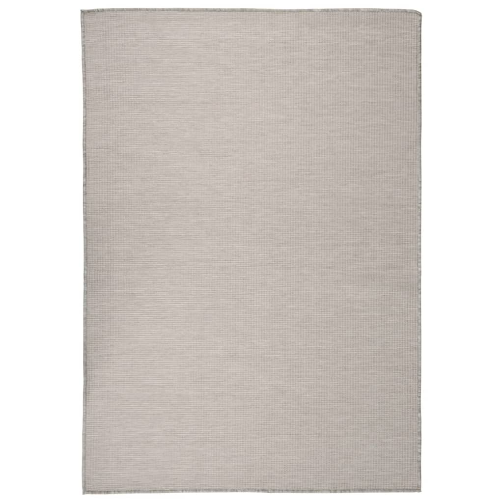 Outdoor-Teppich Flachgewebe 160X230 cm Taupe