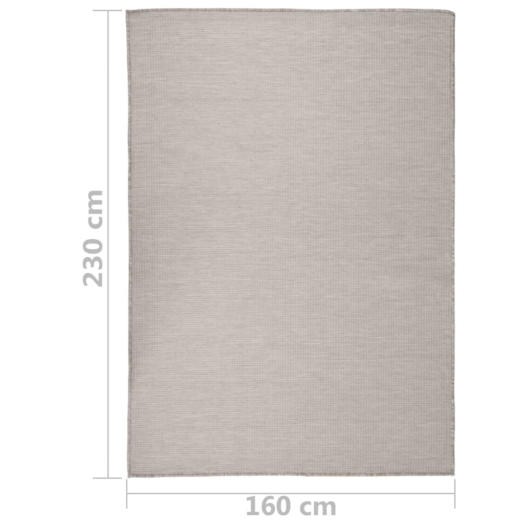 Outdoor-Teppich Flachgewebe 160X230 cm Taupe