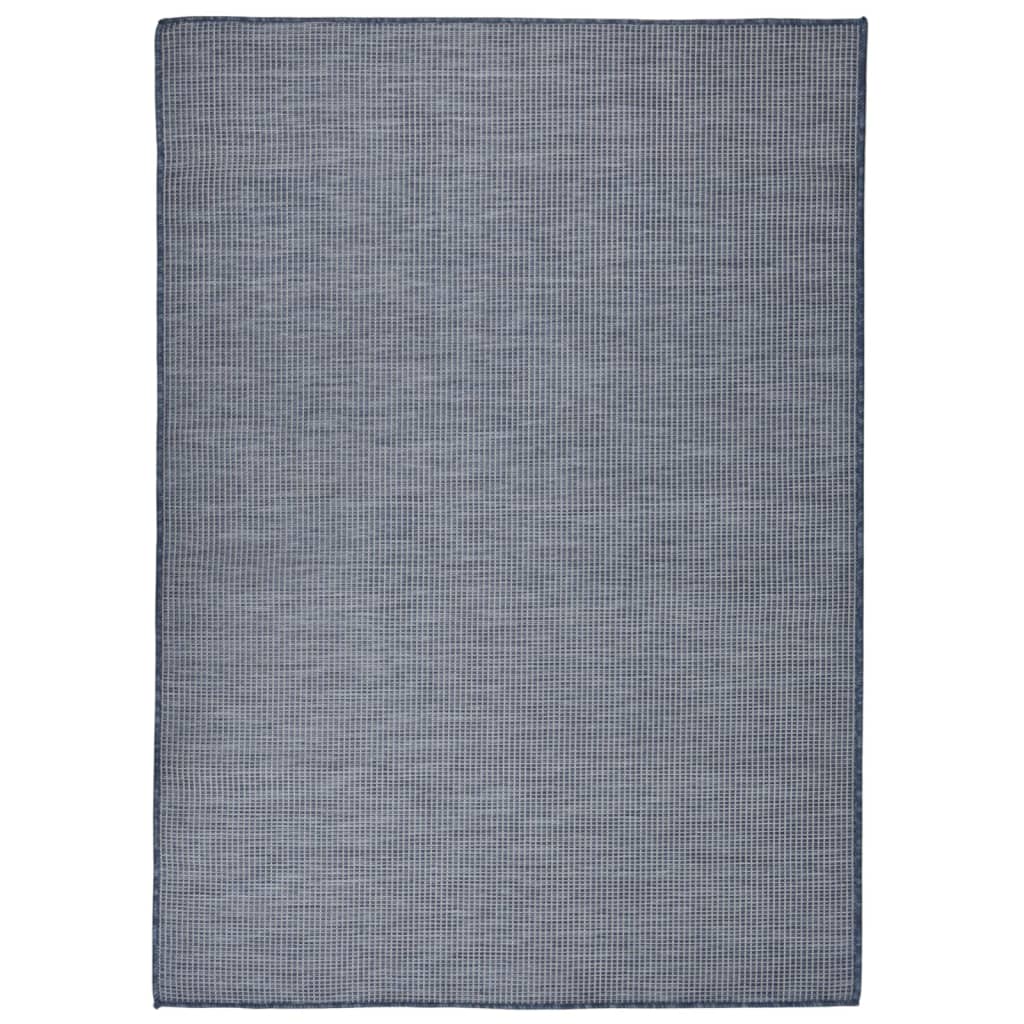 Outdoor-Teppich flach gewebt 200 x 280 cm blau