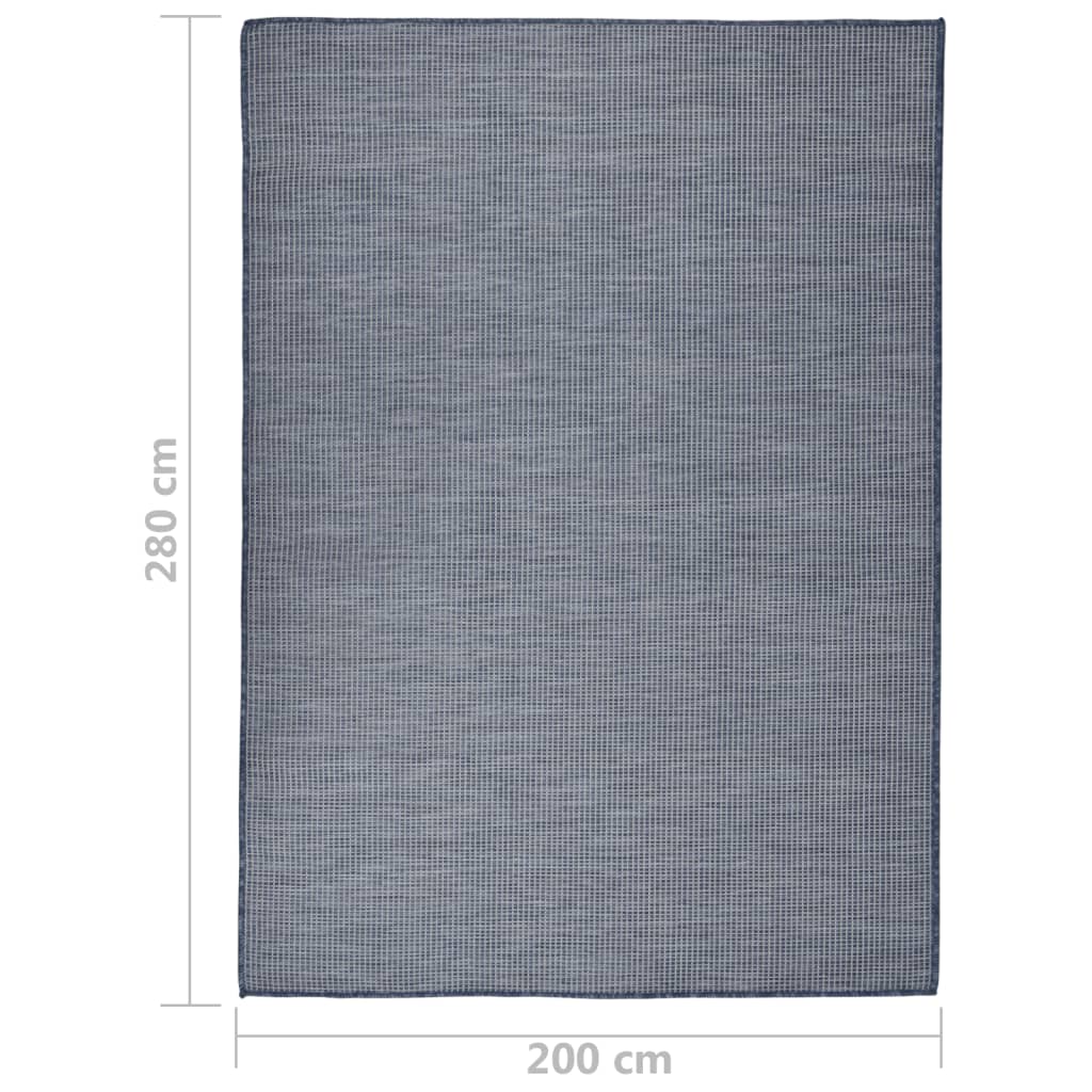 Outdoor-Teppich flach gewebt 200 x 280 cm blau