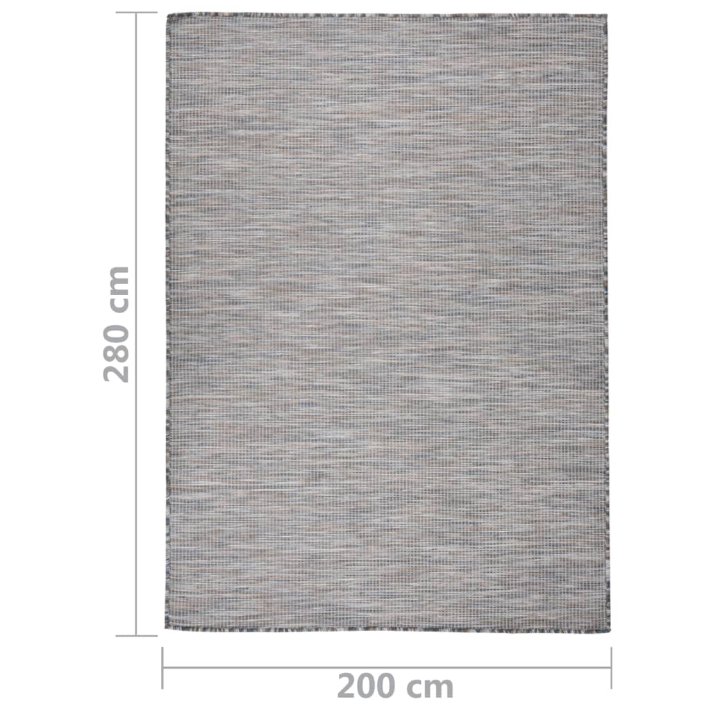 Buitenkleed Platgeweven 200X280 Cm Bruin En Zwart