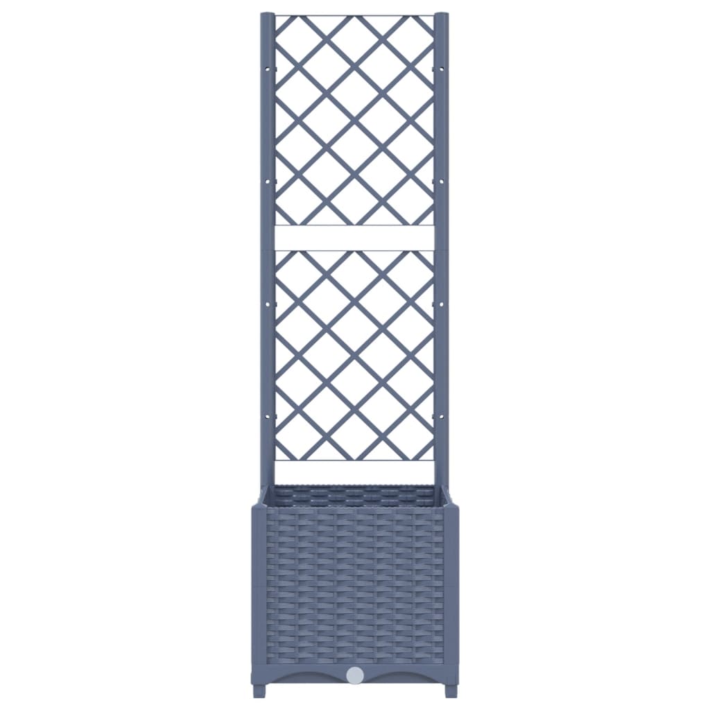 Plantenbak Met Latwerk 40X40X136 Cm Polypropeen Donkergrijs
