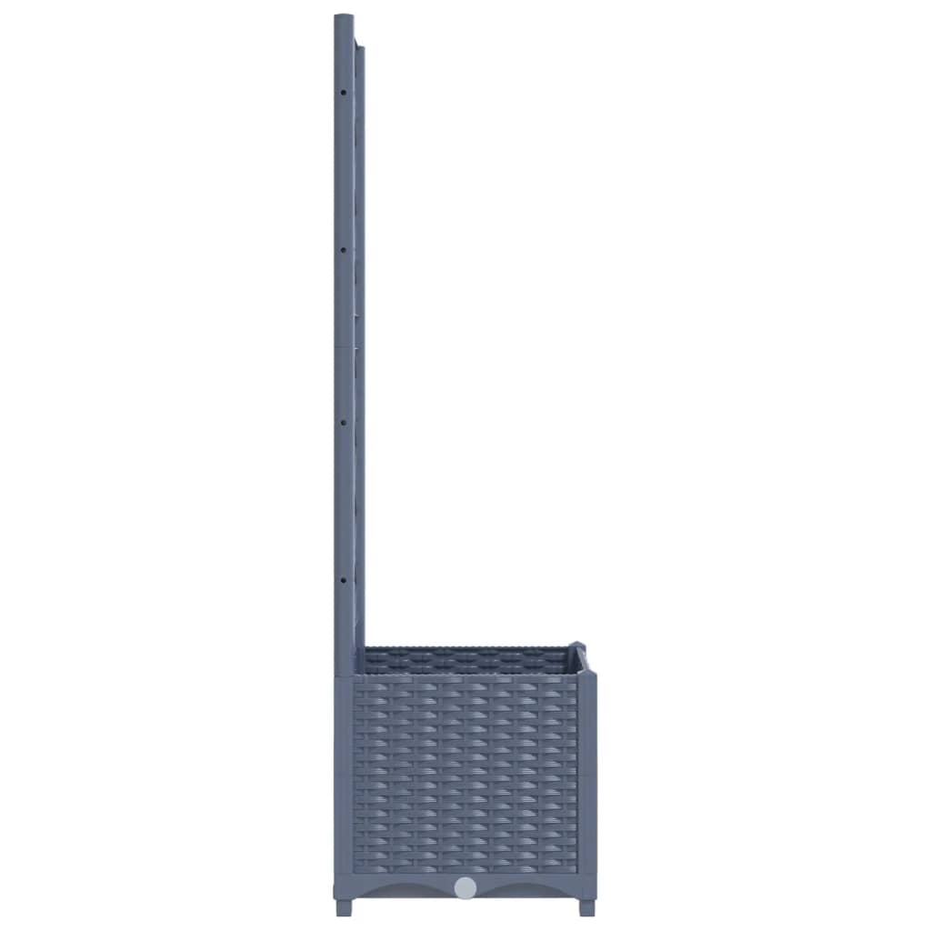 Plantenbak Met Latwerk 40X40X136 Cm Polypropeen Donkergrijs