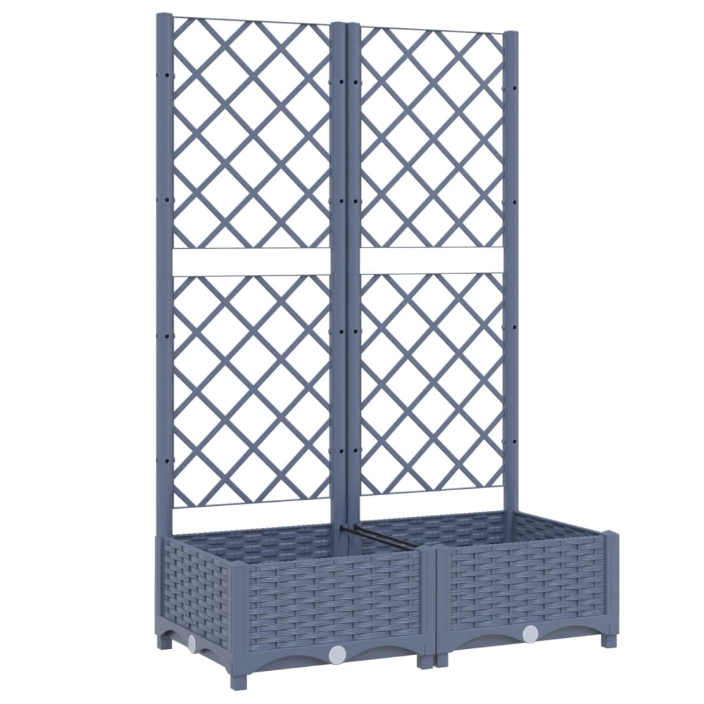 Plantenbak Met Latwerk 80X40X121,5 Cm Polypropeen Donkergrijs