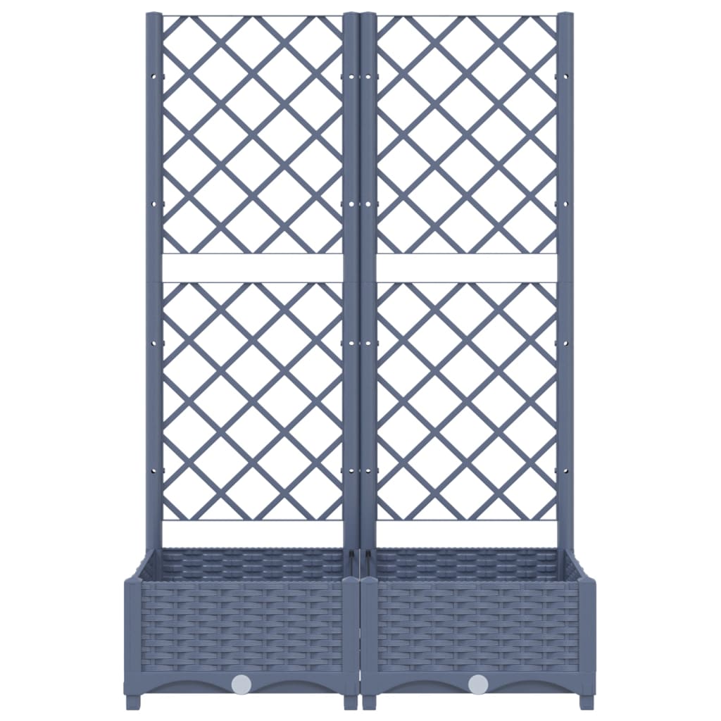 Plantenbak Met Latwerk 80X40X121,5 Cm Polypropeen Donkergrijs