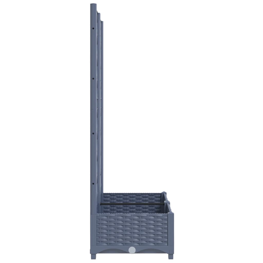 Plantenbak Met Latwerk 80X40X121,5 Cm Polypropeen Donkergrijs