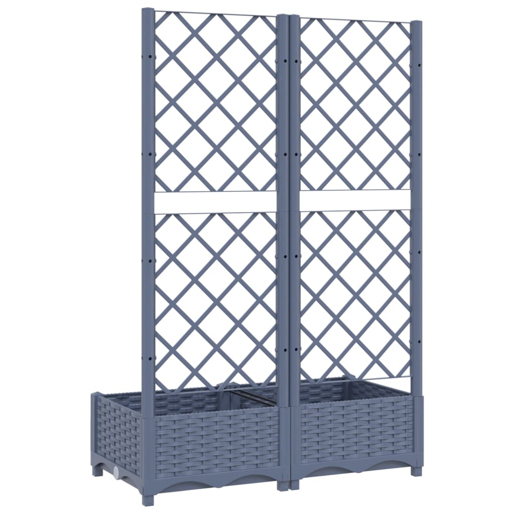Plantenbak Met Latwerk 80X40X121,5 Cm Polypropeen Donkergrijs