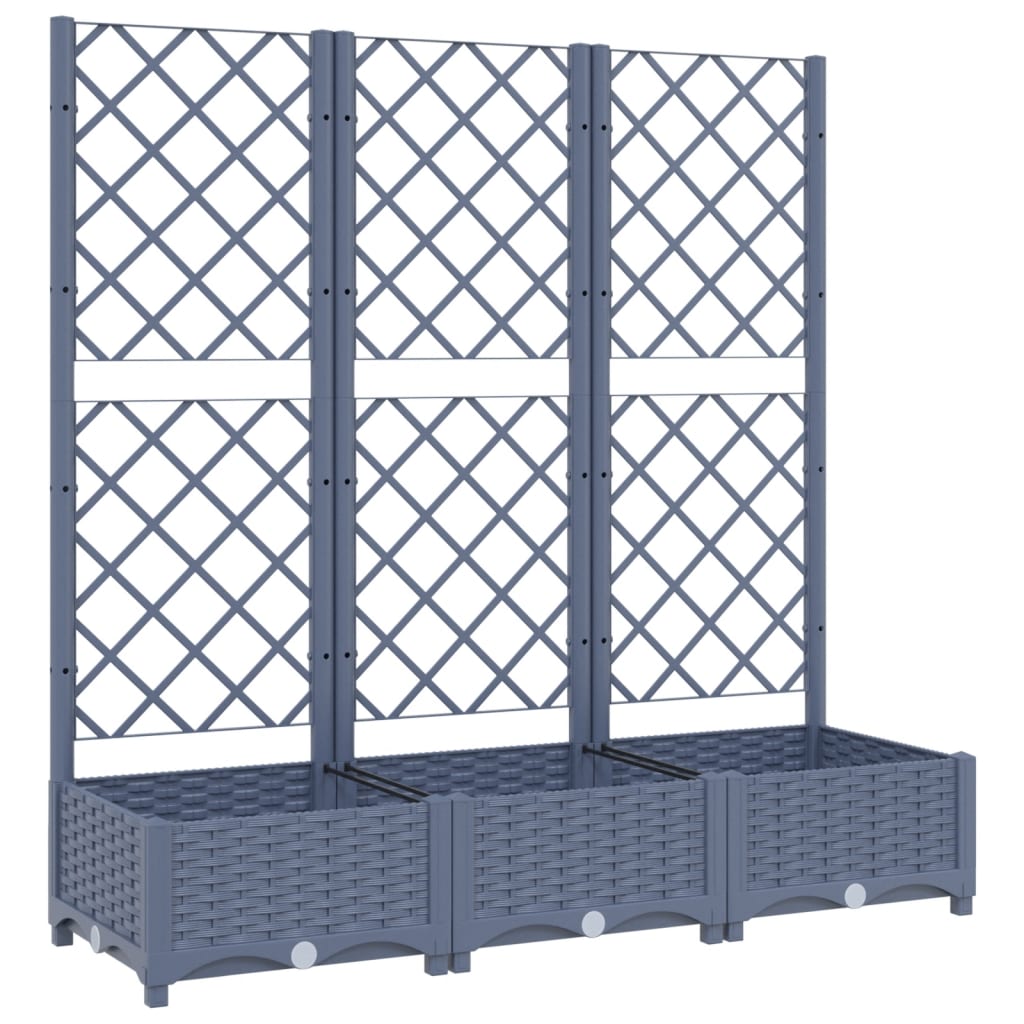 Plantenbak Met Latwerk 120X40X121,5 Cm Polypropeen Donkergrijs