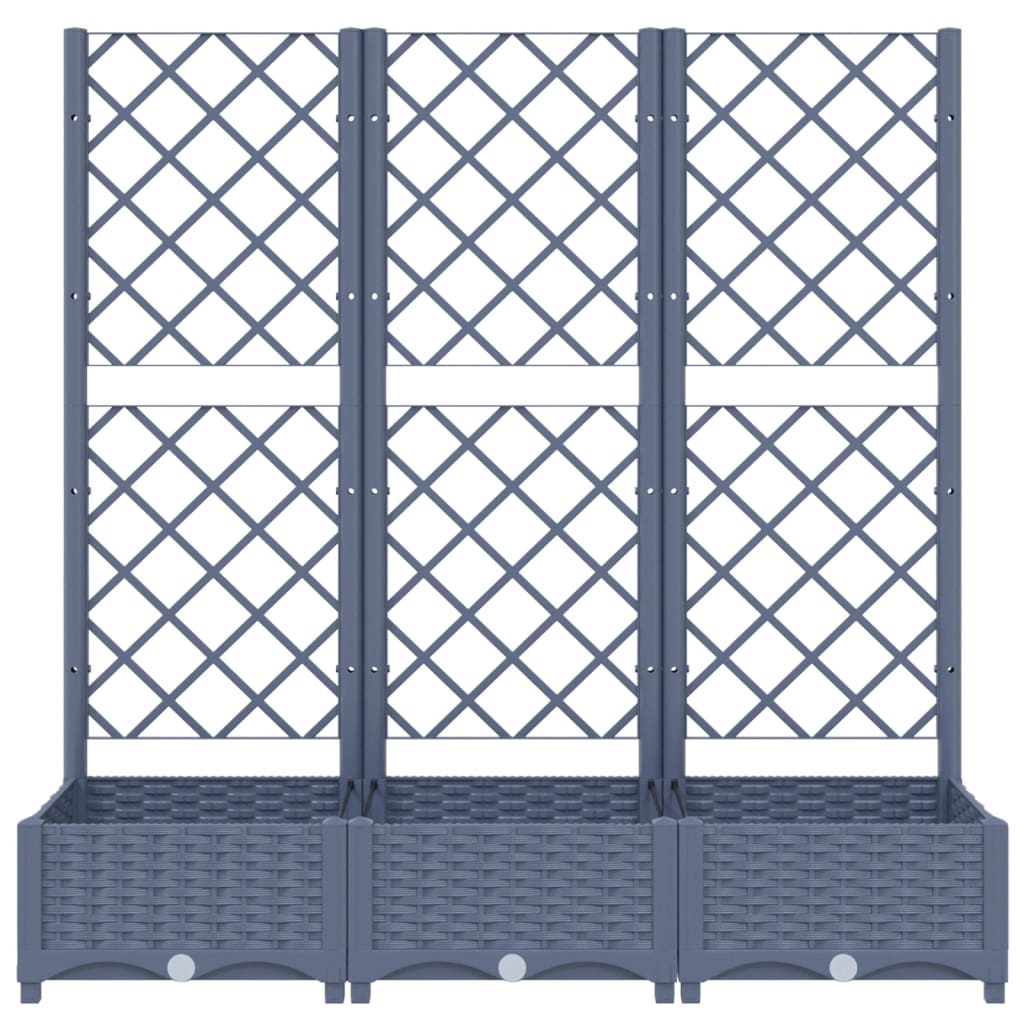 Plantenbak Met Latwerk 120X40X121,5 Cm Polypropeen Donkergrijs