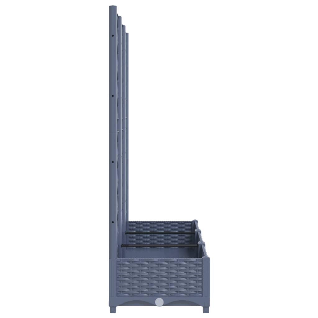 Plantenbak Met Latwerk 120X40X121,5 Cm Polypropeen Donkergrijs