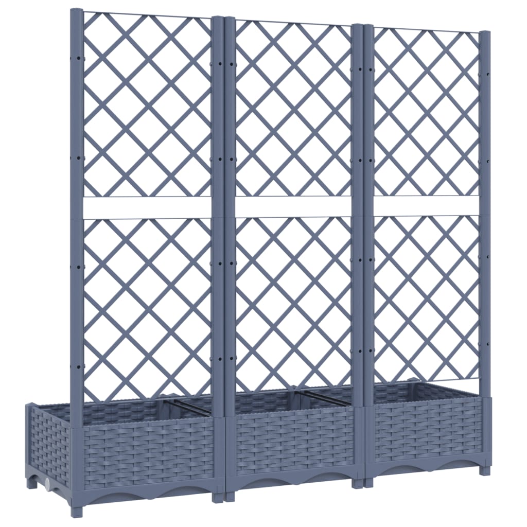 Plantenbak Met Latwerk 120X40X121,5 Cm Polypropeen Donkergrijs