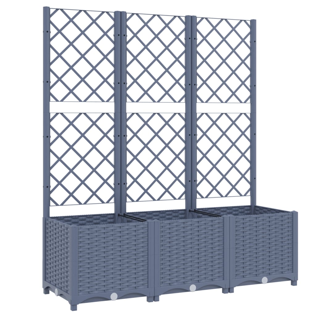 Plantenbak Met Latwerk 120X40X136 Cm Polypropeen Donkergrijs