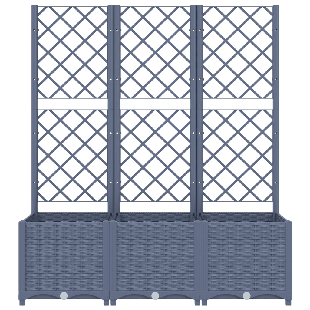 Plantenbak Met Latwerk 120X40X136 Cm Polypropeen Donkergrijs