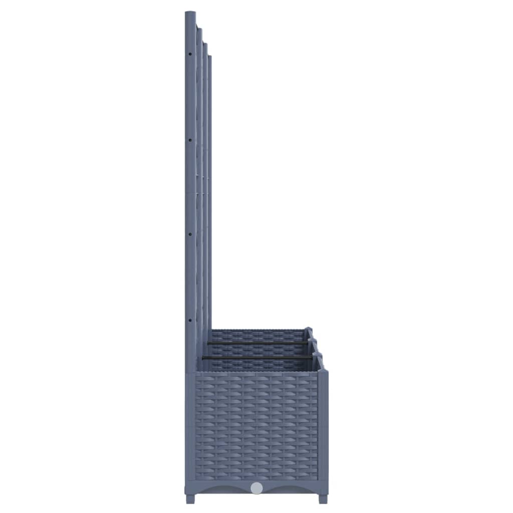 Plantenbak Met Latwerk 120X40X136 Cm Polypropeen Donkergrijs