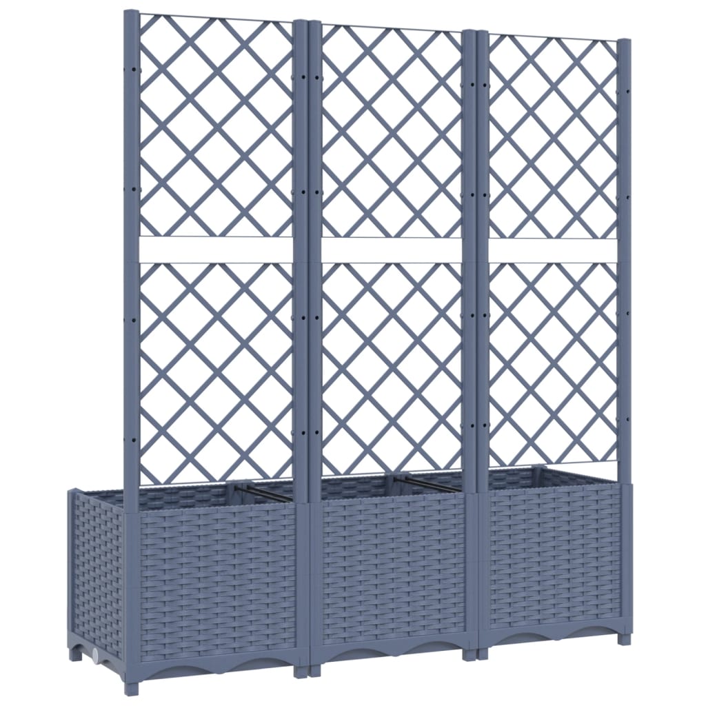 Plantenbak Met Latwerk 120X40X136 Cm Polypropeen Donkergrijs