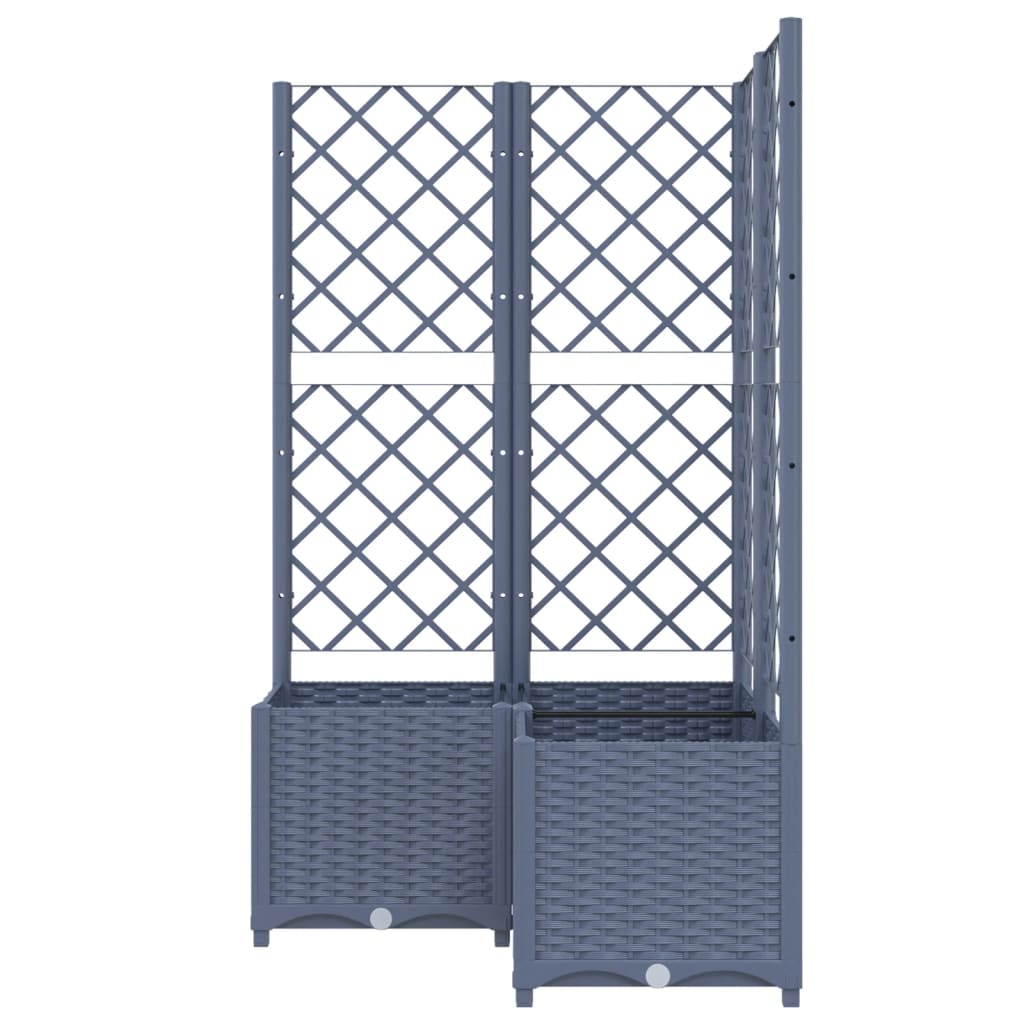 Plantenbak Met Latwerk 80X80X136 Cm Polypropeen Donkergrijs