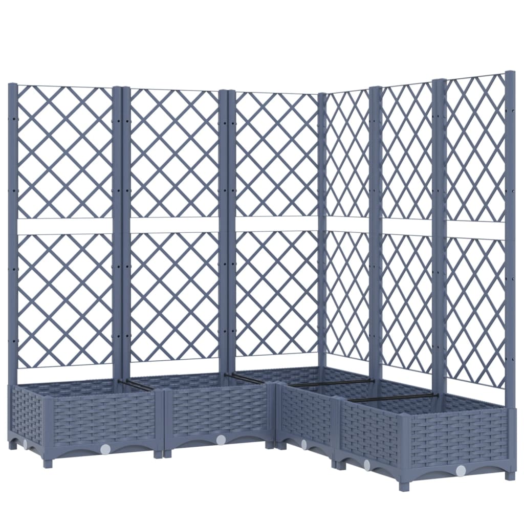 Plantenbak Met Latwerk 120X120X121,5 Cm Polypropeen Donkergrijs