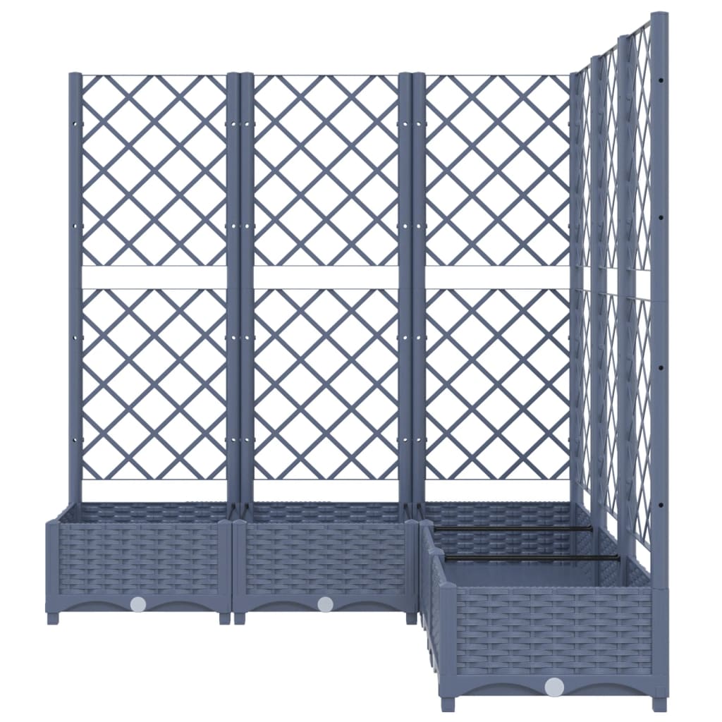 Plantenbak Met Latwerk 120X120X121,5 Cm Polypropeen Donkergrijs