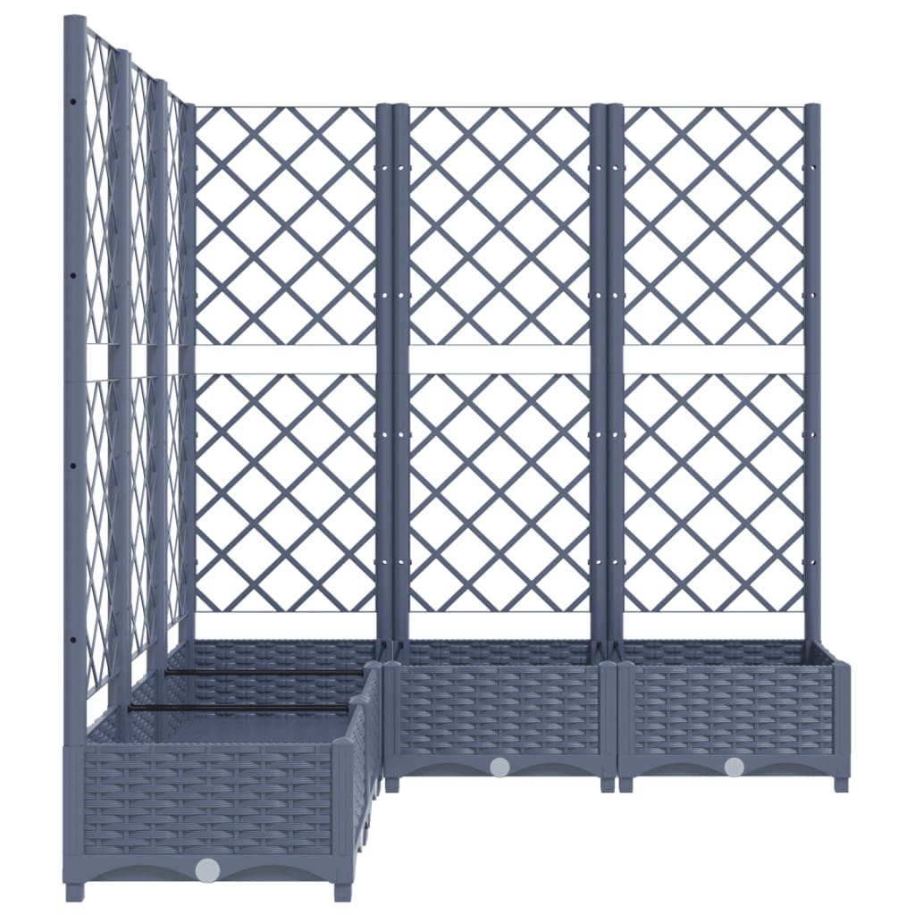 Plantenbak Met Latwerk 120X120X121,5 Cm Polypropeen Donkergrijs