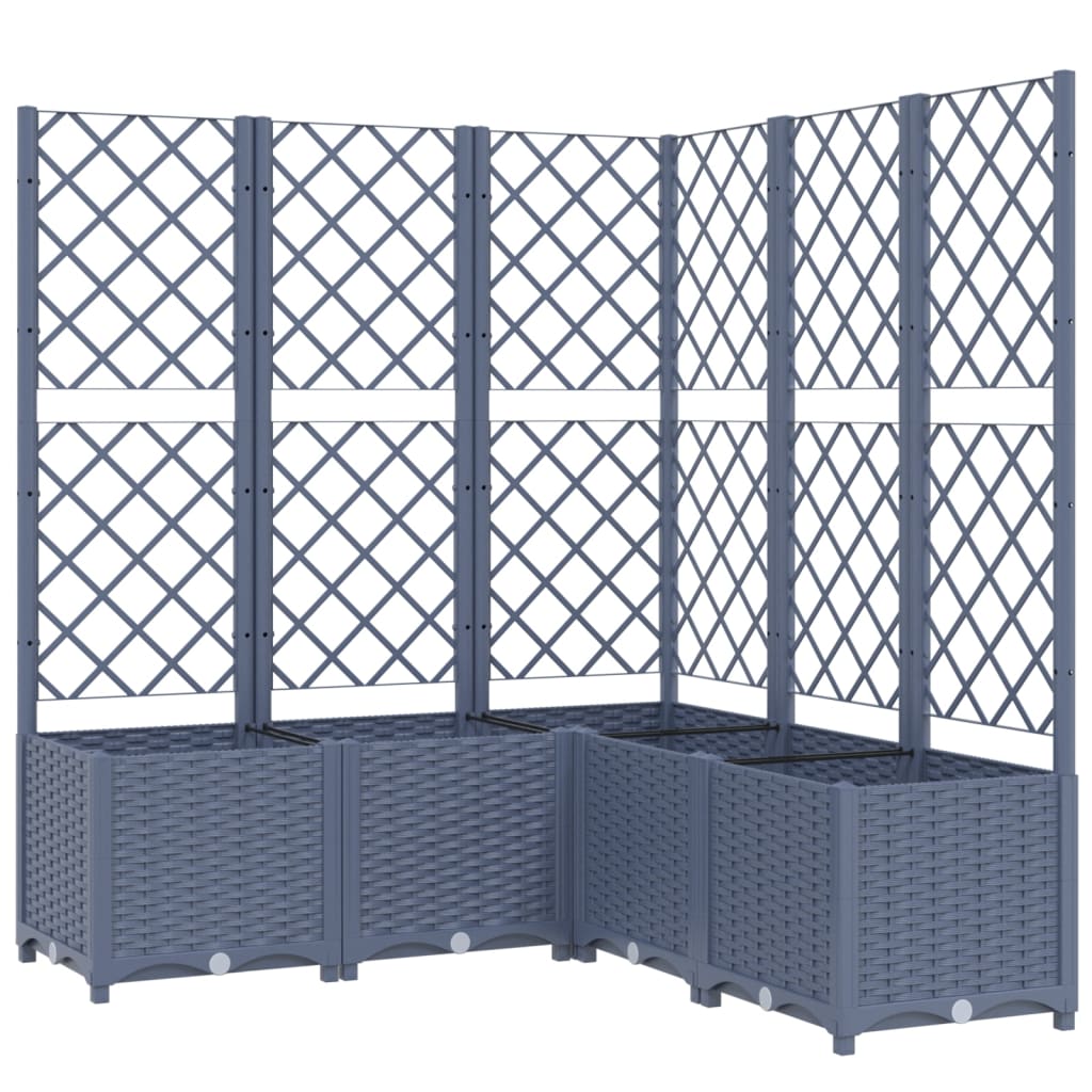 Plantenbak Met Latwerk 120X120X136 Cm Polypropeen Donkergrijs