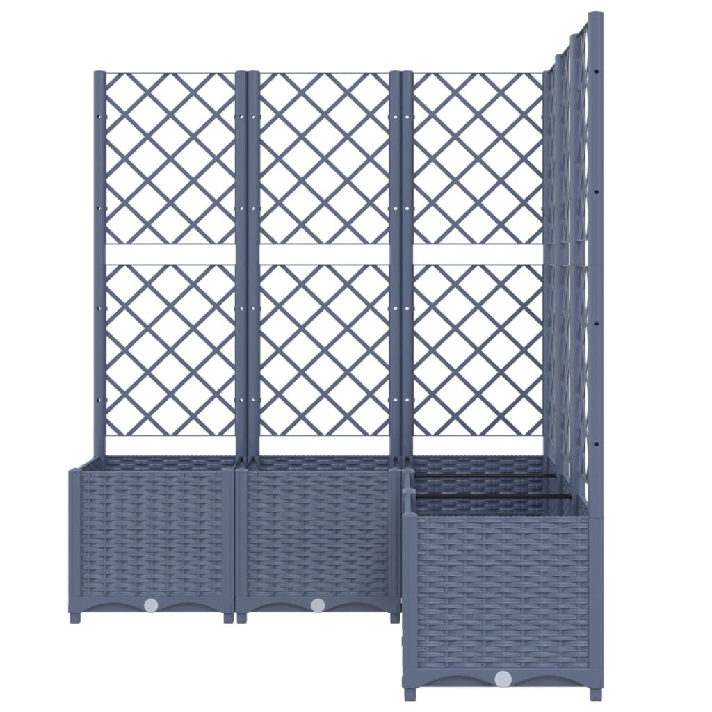 Plantenbak Met Latwerk 120X120X136 Cm Polypropeen Donkergrijs