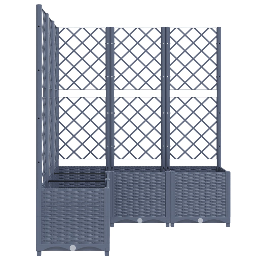 Plantenbak Met Latwerk 120X120X136 Cm Polypropeen Donkergrijs