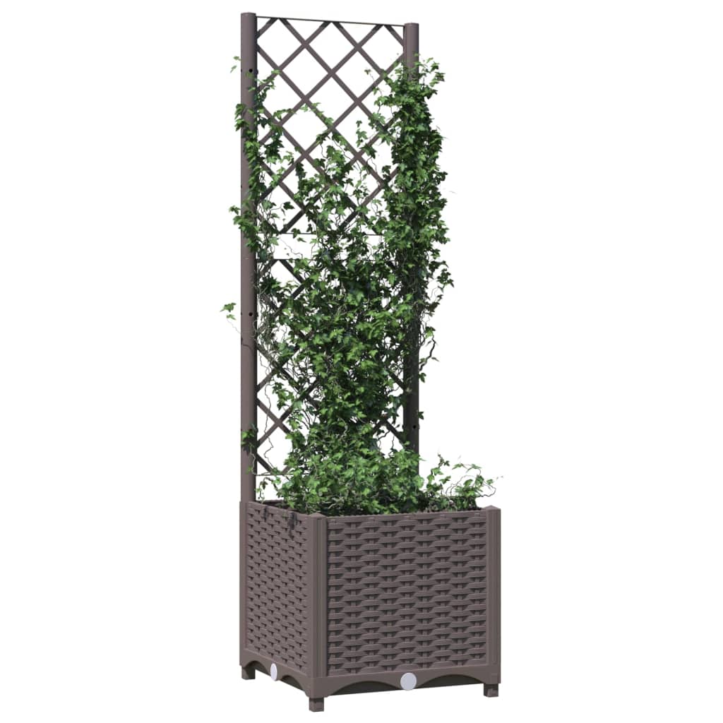 Pflanzgefäß mit Spalier 40 x 40 x 136 cm, Polypropylen, braun