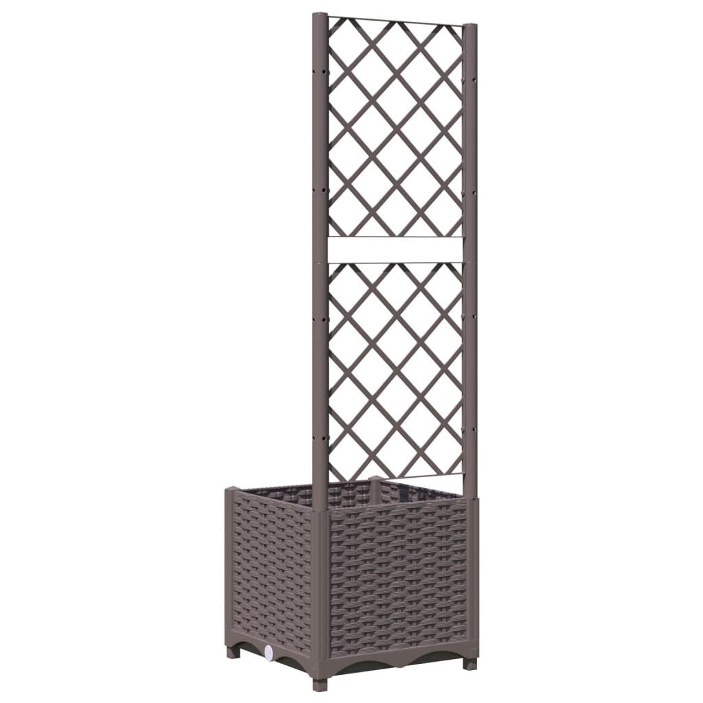 Pflanzgefäß mit Spalier 40 x 40 x 136 cm, Polypropylen, braun