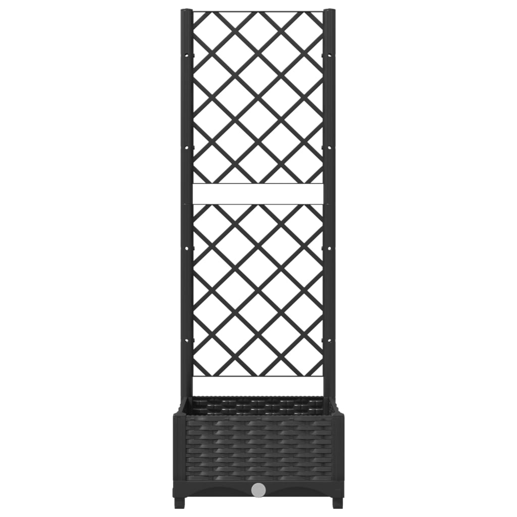 Plantenbak Met Latwerk 40X40X121,5 Cm Polypropeen Zwart